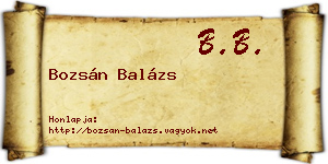 Bozsán Balázs névjegykártya